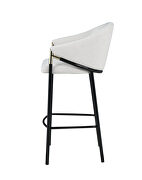 Beige linen-like fabric upholstery bar stool by Coaster additional picture 5