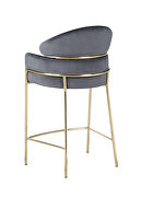 Gray velvet upholstery counter height stool by Coaster additional picture 3