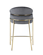 Gray velvet upholstery counter height stool by Coaster additional picture 4