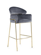 Gray velvet upholstery bar stool by Coaster additional picture 6