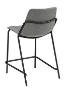 Gray leatherette upholstery counter height stool additional photo 3 of 6