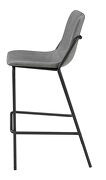 Gray leatherette upholstery bar stool by Coaster additional picture 2