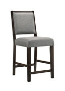 Gray fabric upholstery open back counter height stools with footrest (set of 2) by Coaster additional picture 2