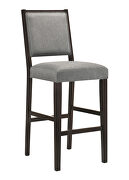 Gray fabric upholstery open back bar stools with footrest (set of 2) by Coaster additional picture 2