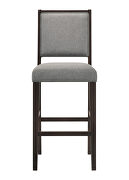 Gray fabric upholstery open back bar stools with footrest (set of 2) by Coaster additional picture 3