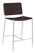 Brown pvc upholstery counter height stool with open back by Coaster additional picture 2