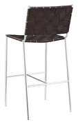 Brown pvc upholstery bar stool with open back by Coaster additional picture 5