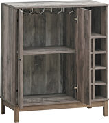 Weathered acacia finish wood 2-door wine cabinet with stemware rack by Coaster additional picture 3