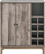Weathered acacia finish wood 2-door wine cabinet with stemware rack by Coaster additional picture 4