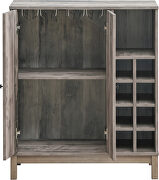 Weathered acacia finish wood 2-door wine cabinet with stemware rack by Coaster additional picture 5