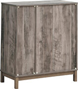 Weathered acacia finish wood 2-door wine cabinet with stemware rack by Coaster additional picture 7