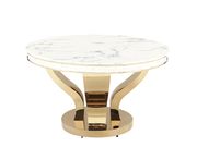 Modern marble and gold round dining table by Coaster additional picture 4