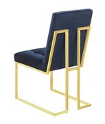 Blue velvet / gold dining chair by Coaster additional picture 2