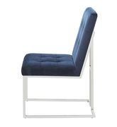 Modern ink blue and chrome dining chair by Coaster additional picture 2