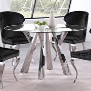 Round glass top dining table clear and chrome by Coaster additional picture 4