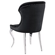 Upholstered wingback side chair with nailhead trim chrome and black (set of 2) by Coaster additional picture 3