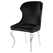 Upholstered wingback side chair with nailhead trim chrome and black (set of 2) by Coaster additional picture 5