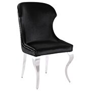 Upholstered wingback side chair with nailhead trim chrome and black (set of 2) by Coaster additional picture 6