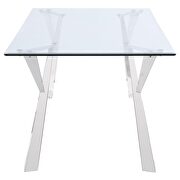Rectangular glass top dining table clear and chrome by Coaster additional picture 3