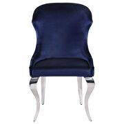 Upholstered wingback side chair with nailhead trim chrome and ink blue (set of 2) by Coaster additional picture 3