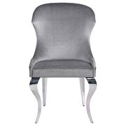 Upholstered wingback side chair with nailhead trim chrome and grey (set of 2) by Coaster additional picture 3