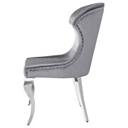 Upholstered wingback side chair with nailhead trim chrome and grey (set of 2) by Coaster additional picture 4