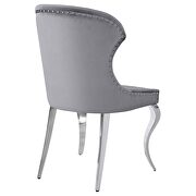 Upholstered wingback side chair with nailhead trim chrome and grey (set of 2) by Coaster additional picture 5