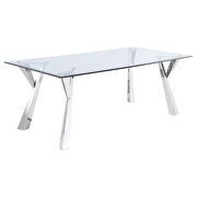 Alaia rectangular glass top dining table clear and chrome by Coaster additional picture 2
