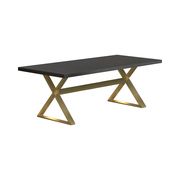 Glam style golden x-base dining table by Coaster additional picture 8