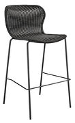 Brown rattan upholstery bar stools with footrest (set of 2) additional photo 2 of 6