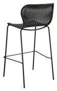 Brown rattan upholstery bar stools with footrest (set of 2) additional photo 5 of 6