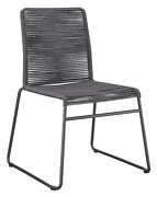 Charcoal woven rope upholstery stackable side chairs by Coaster additional picture 2