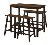 Chestnut and dark brown finish 4-piece counter height set by Coaster additional picture 2