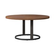 Cherry / chrome / taupe round dining table by Coaster additional picture 5