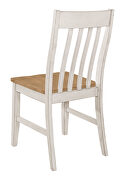 Slat back side chair (set of 2) natural and rustic off white by Coaster additional picture 2