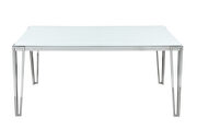 White tempered glass top dining table by Coaster additional picture 3