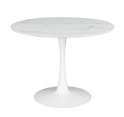 Faux white marble top and metal base round table additional photo 3 of 4