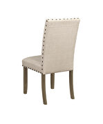 Beige linen-like fabric upholstery parsons chairs additional photo 2 of 2