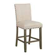 Beige linen-like fabric upholstery counter height chair by Coaster additional picture 2