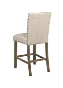 Beige linen-like fabric upholstery counter height chair by Coaster additional picture 3