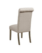Button tufted back neutral finish dining chair by Coaster additional picture 2