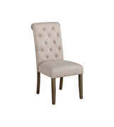 Button tufted back neutral finish dining chair by Coaster additional picture 3