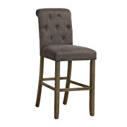 Gray linen-like fabric upholstery bar stool by Coaster additional picture 2