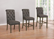 Gray linen-like fabric upholstery bar stool by Coaster additional picture 3