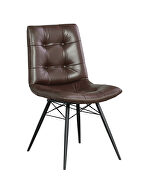 Brown leatherette side chair by Coaster additional picture 2
