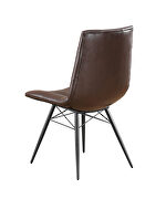 Brown leatherette side chair by Coaster additional picture 3