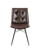 Brown leatherette side chair by Coaster additional picture 5
