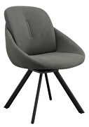 Charcoal fabric upholstery swivel padded side chairs (set of 2) by Coaster additional picture 2