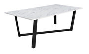Faux white marble top rectangular dining table by Coaster additional picture 2