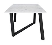 Faux white marble top rectangular dining table by Coaster additional picture 4